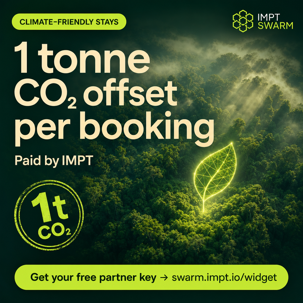 1 tonne CO2 offset per booking
